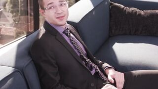 Im rubbing my dick ifo my tgirl boss and she takes hers out