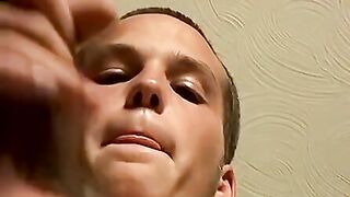 Gorgeous youngster Puppy plays with stiff dick