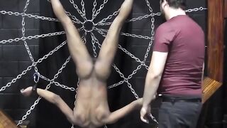 Kaden Roads plugs metal toy deep in captives tight hole