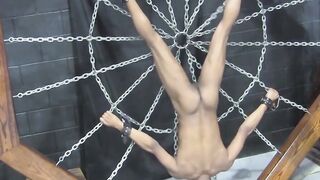 Kaden Roads plugs metal toy deep in captives tight hole