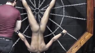Kaden Roads plugs metal toy deep in captives tight hole