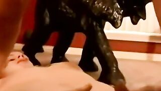 Black stud jerked off then drained by old perv
