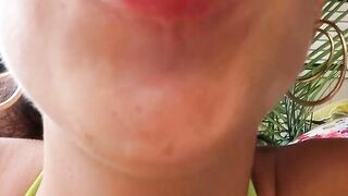FRENCH BRUNETTE BABE RECEIVES EXPLOSIVE CUM SHOT NEAR HER BIG TITS