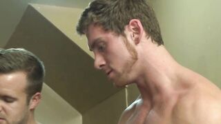 Tripp Townsend Bound Blindfolded Gangbang Chains Whipping Facial in Public Toilet