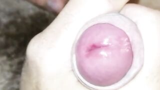 Little Piggys massive cock spews semen after endless pumping