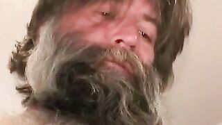 Hairiest mature stud cums hard from solo play