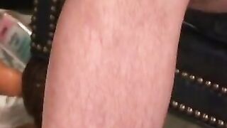 Thirsty mature stud fingers ass and jerks hard