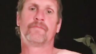 Thirsty mature stud fingers ass and jerks hard