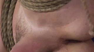 BoyDungeon.com - Massive pole dildo penetrates deeply into bound sub's ass