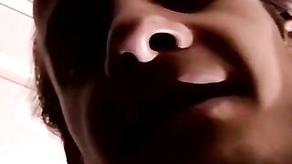 Homo jerks huge dick while fondling hairy nuts