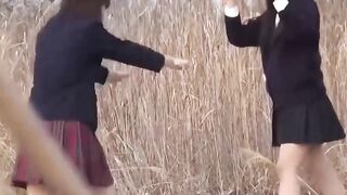 Voyeur films Japanese beauties spraying piss outdoors
