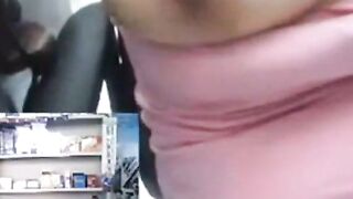BBW Webcam Model Fingers Herself at Work