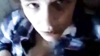 Brunette Amateur BlowJob with Facial Finish