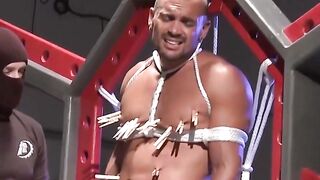 MuscleJockBound.com - Jesse Balboa moans as Dire Callahan pins dick with clothespins