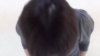 Curvy Asian sweetheart crouches ready to wet her hot panties