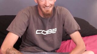 Bald John makes his tall schlong spurt a massive load