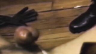 My swollen cock and balls were tied before relentless jerking