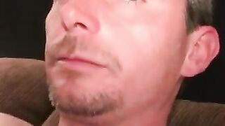 Hairy mature guy flexes tattoos before wanking