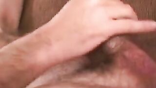 Hairy mature guy flexes tattoos before wanking