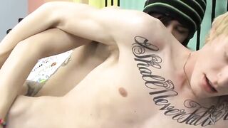 BoyObsession.com - Inked Miles' missionary fucking by his skinny boyfriend