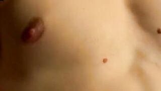Young amateur plays with hard cock till climax
