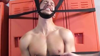 Drake Jaden watches Bryan Cole taped while Dire teases nipples