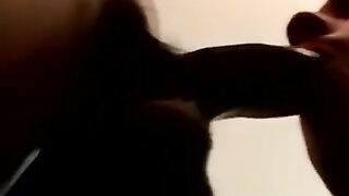 Three gays flood fat black ass and mouth with jizz