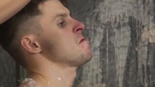 Dmitry Osten throat fucked during wax