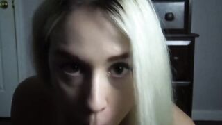 Babe Reveals Big Tits and Sucks Dick for Cumshot