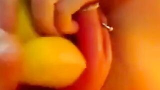 Extreme Pussy Pumping: Banana Fist on Webcam