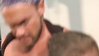 Buff Jessie Balboa restrained by gym bro while making out