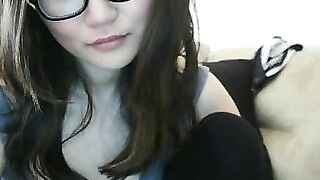 Asian Webcam Slut Strips and Rubs Her Pussy
