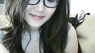 Asian Webcam Slut Strips and Rubs Her Pussy