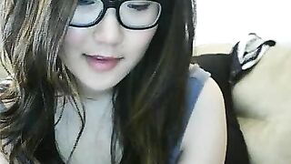 Asian Webcam Slut Strips and Rubs Her Pussy