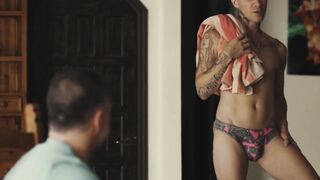 Muscular Tristan Jaxx demolishes tatted Zak Bishop roughly