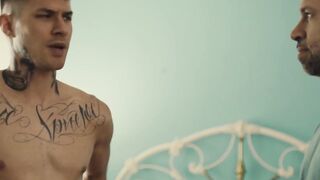 Muscular Tristan Jaxx demolishes tatted Zak Bishop roughly
