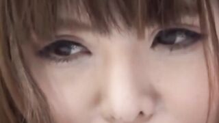 Japanese vixen fights pee hold till undies soak through