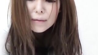Japanese vixen fights pee hold till undies soak through
