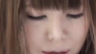 Japanese vixen fights pee hold till undies soak through