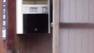 Lean Japanese student snagged by peeper urinating outdoors