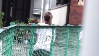 Lean Japanese student snagged by peeper urinating outdoors