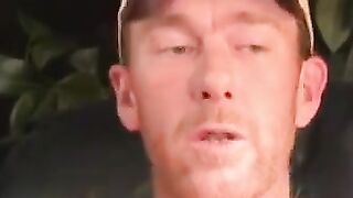 Mature gay strips after the interview and jerks off