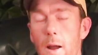 Mature gay strips after the interview and jerks off