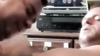 Chubby mature savors hot spunk from throbbing cock