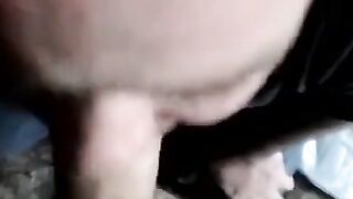 Chubby mature savors hot spunk from throbbing cock