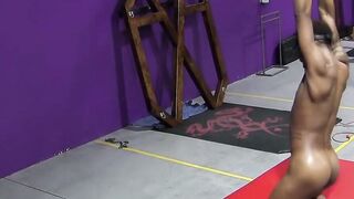 DaddyBondageBoy.com - Captive RT gets surprised with flogger lashing