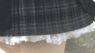 Voyeur enjoys recording Japanese hotties in daring skirts