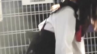 Voyeur enjoys recording Japanese hotties in daring skirts