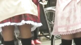 Voyeur enjoys recording Japanese hotties in daring skirts