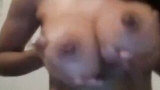 Masked Amateur with Big Natural Breasts on Webcam